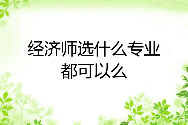 经济师选什么专业都可以么