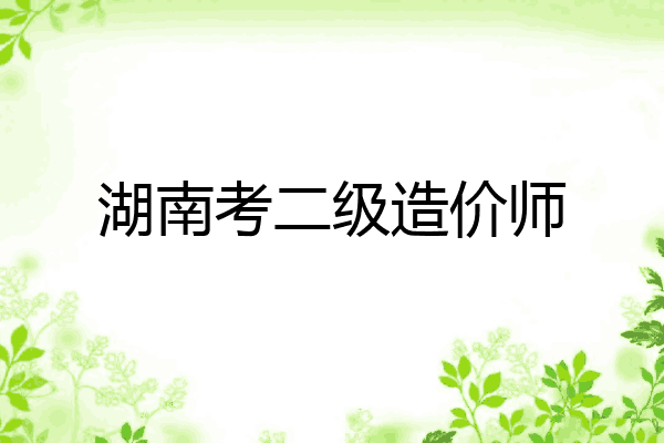 湖南考二级造价师