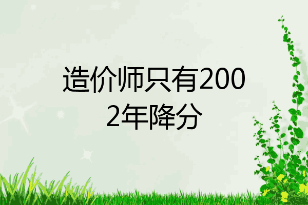 造价师只有2002年降分