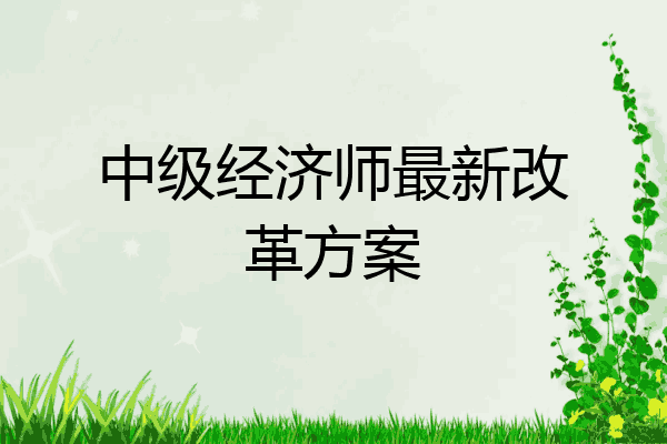 中级经济师最新改革方案