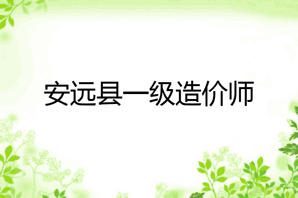 安远县一级造价师