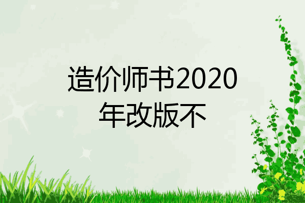 造价师书2020年改版不