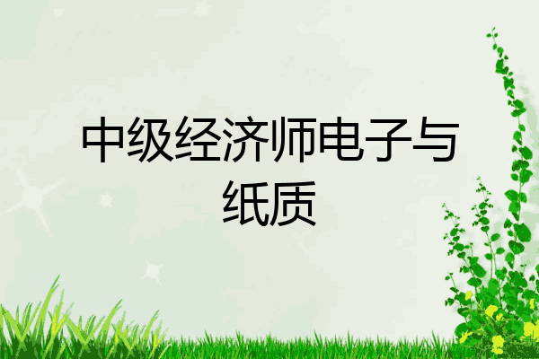 中级经济师电子与纸质