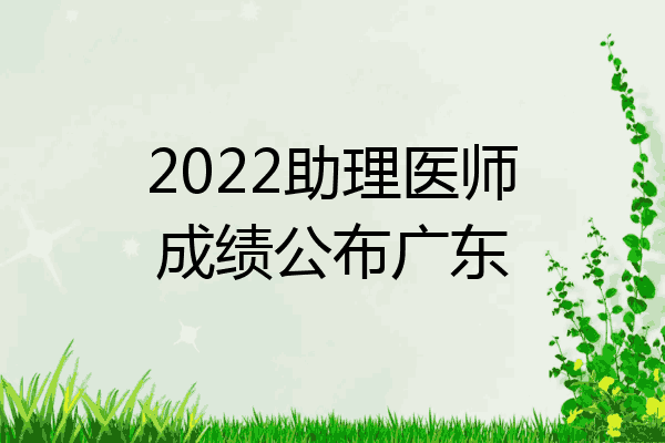 2022助理医师成绩公布广东