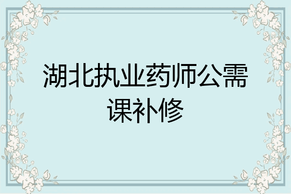 湖北执业药师公需课补修