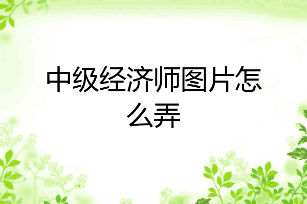 中级经济师图片怎么弄