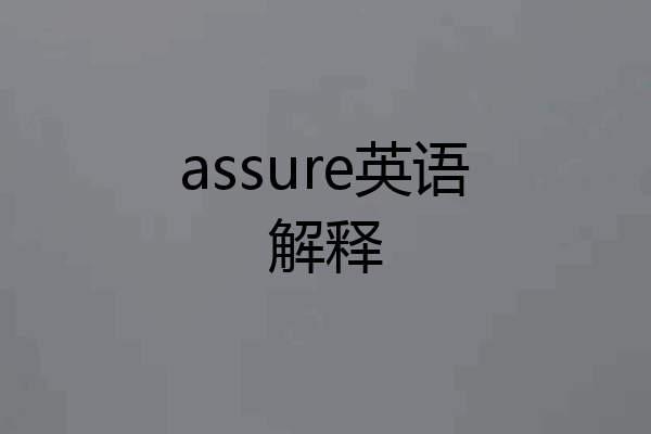 assure英语解释