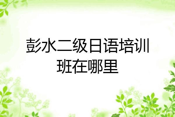 彭水二级日语培训班在哪里