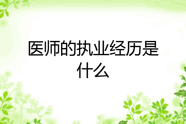 医师的执业经历是什么