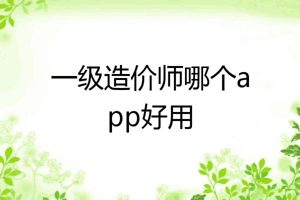 一级造价师哪个app好用