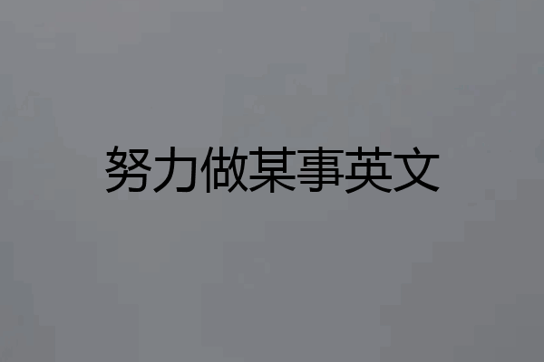 努力做某事英文