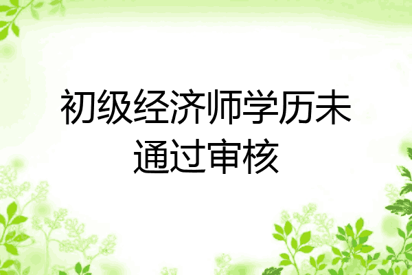 初级经济师学历未通过审核