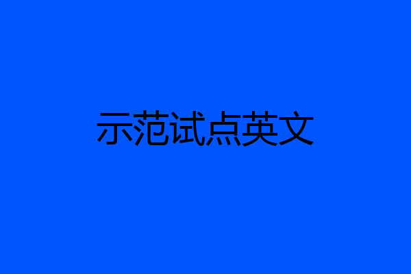 示范试点英文