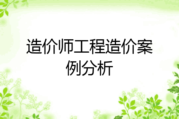 造价师工程造价案例分析