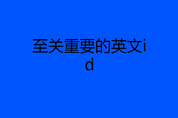 至关重要的英文id