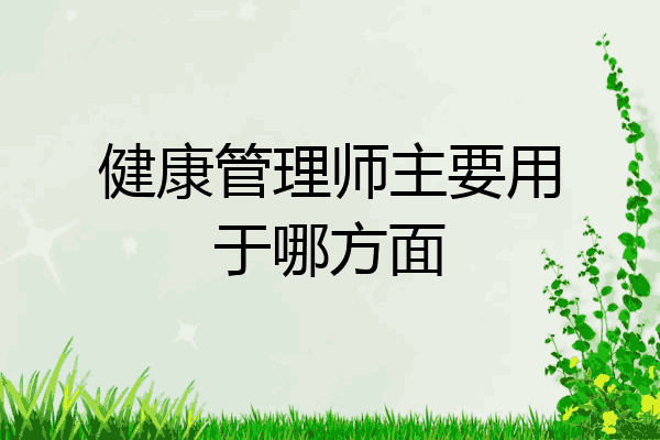 健康管理师主要用于哪方面