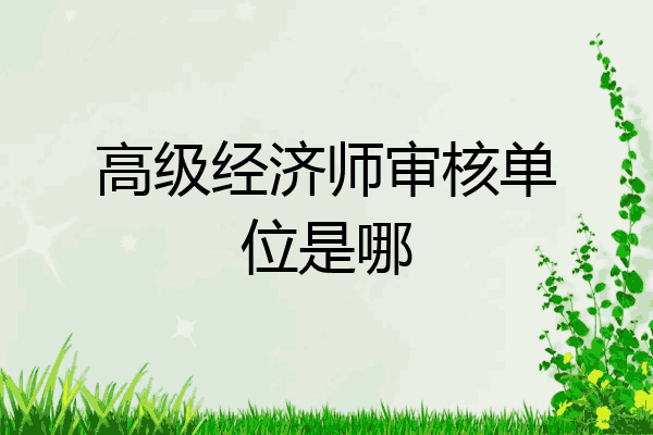 高级经济师审核单位是哪