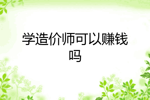 学造价师可以赚钱吗
