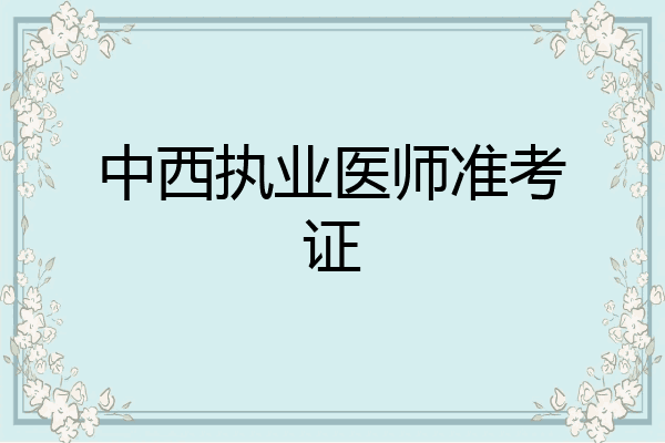 中西执业医师准考证