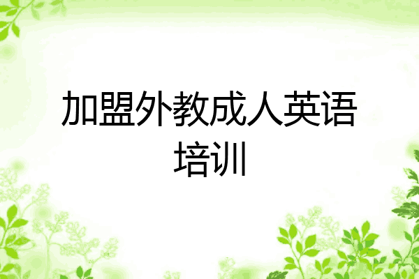 加盟外教成人英语培训