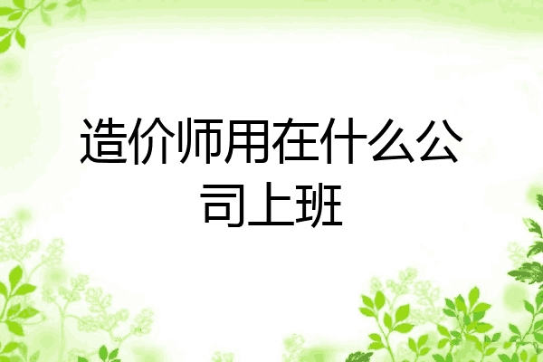 造价师用在什么公司上班