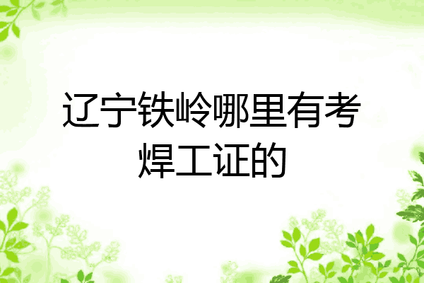 辽宁铁岭哪里有考焊工证的