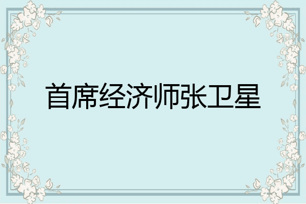 首席经济师张卫星