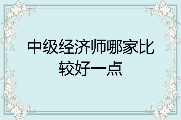 中级经济师哪家比较好一点