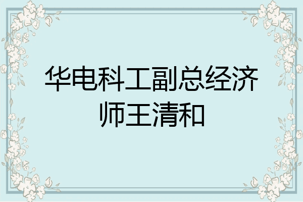 华电科工副总经济师王清和