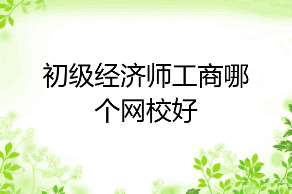 初级经济师工商哪个网校好