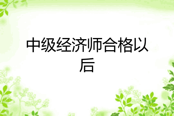中级经济师合格以后