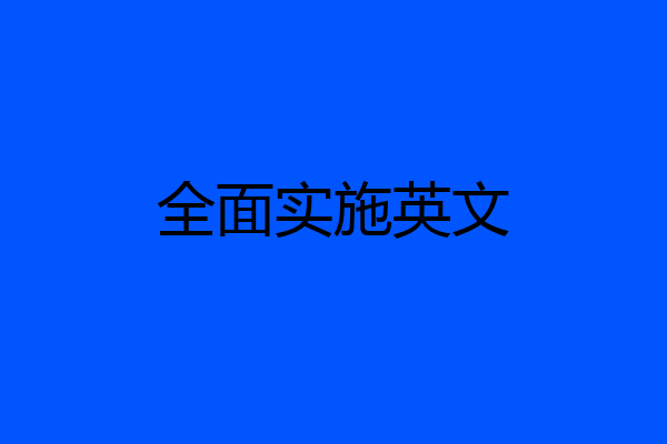 全面实施英文