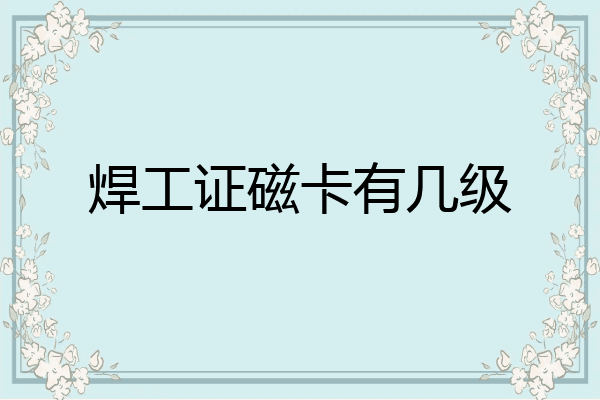 焊工证磁卡有几级