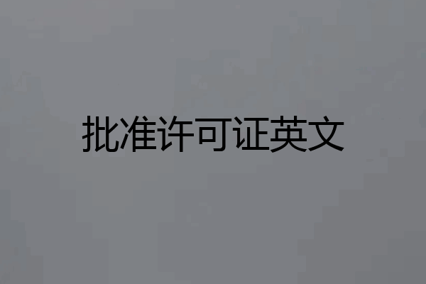 批准许可证英文