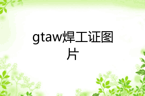 gtaw焊工证图片