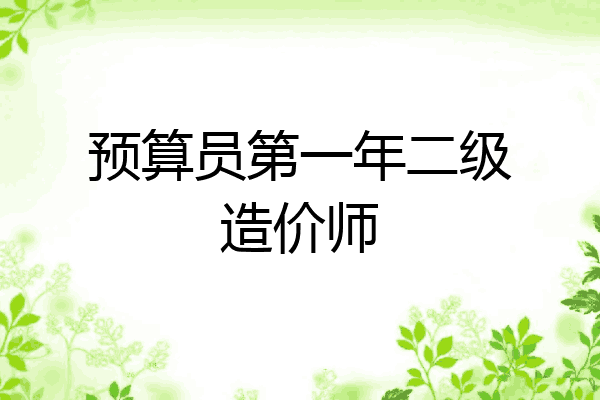 预算员第一年二级造价师
