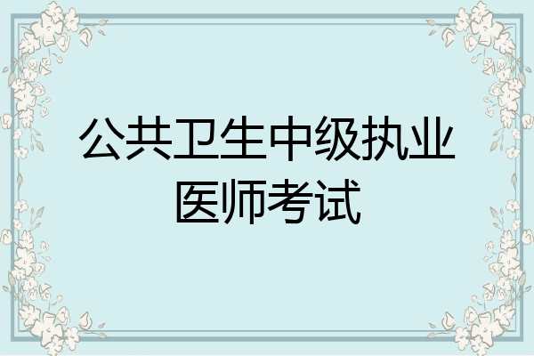 公共卫生中级执业医师考试