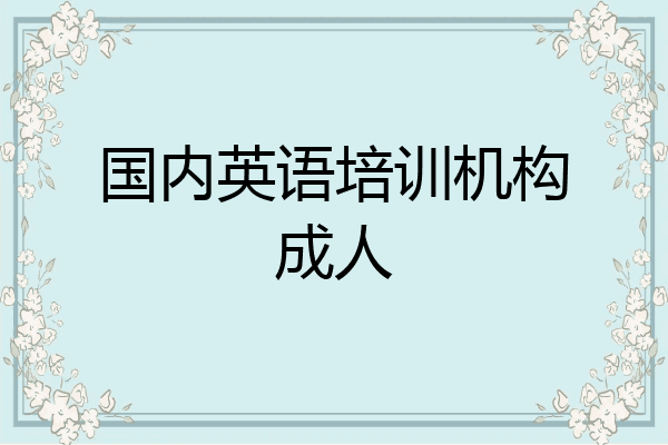 国内英语培训机构成人