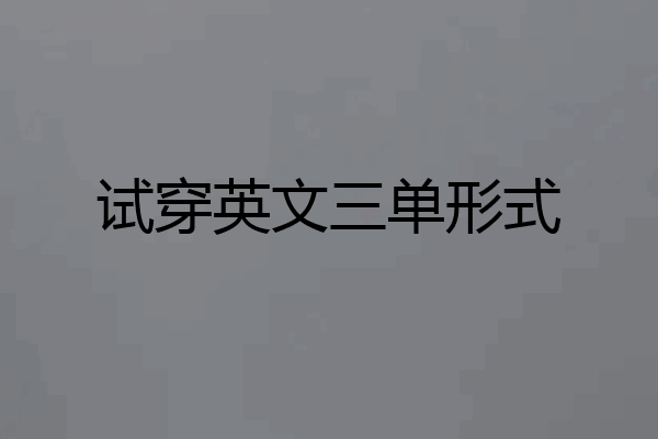 试穿英文三单形式