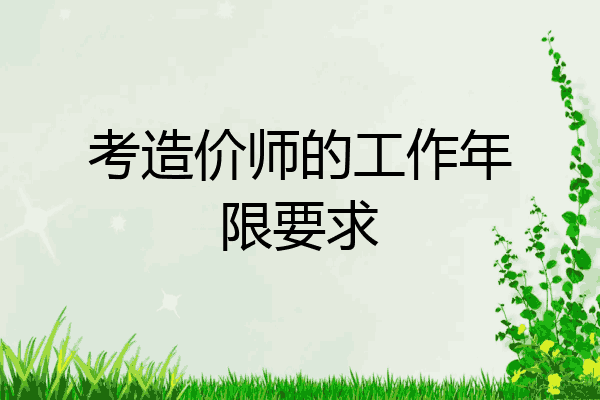 考造价师的工作年限要求