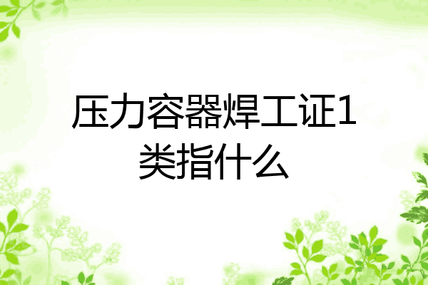 压力容器焊工证1类指什么