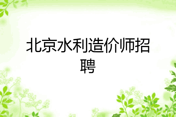 北京水利造价师招聘