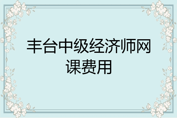 丰台中级经济师网课费用