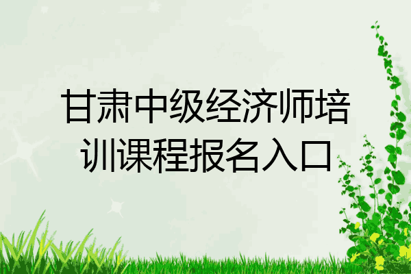 甘肃中级经济师培训课程报名入口