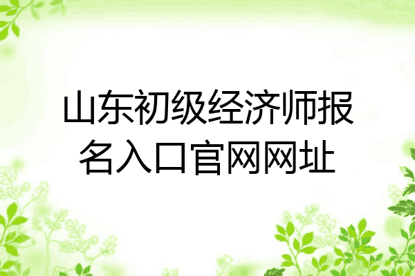 山东初级经济师报名入口官网网址
