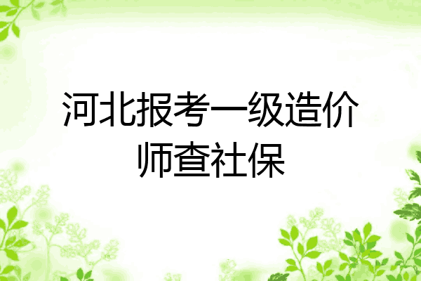 河北报考一级造价师查社保
