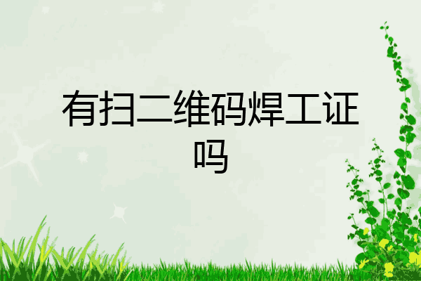 有扫二维码焊工证吗