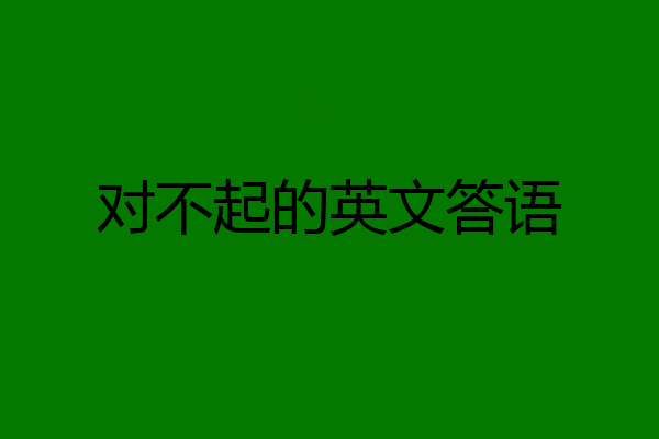 对不起的英文答语