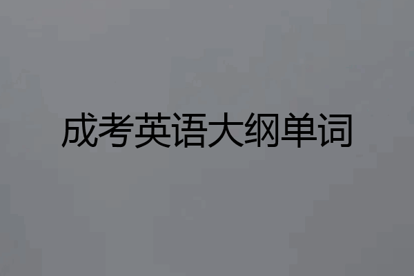 成考英语大纲单词