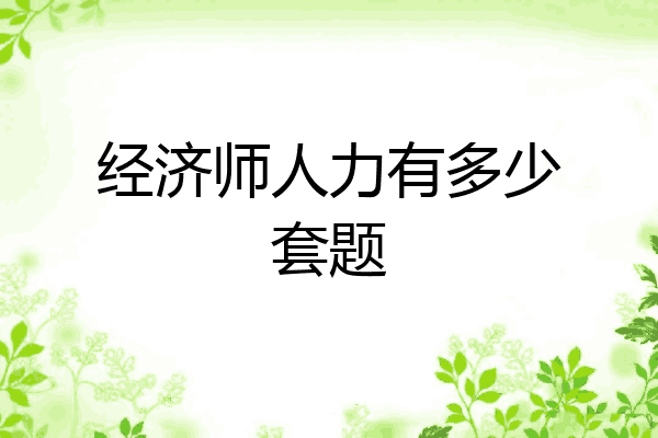 经济师人力有多少套题